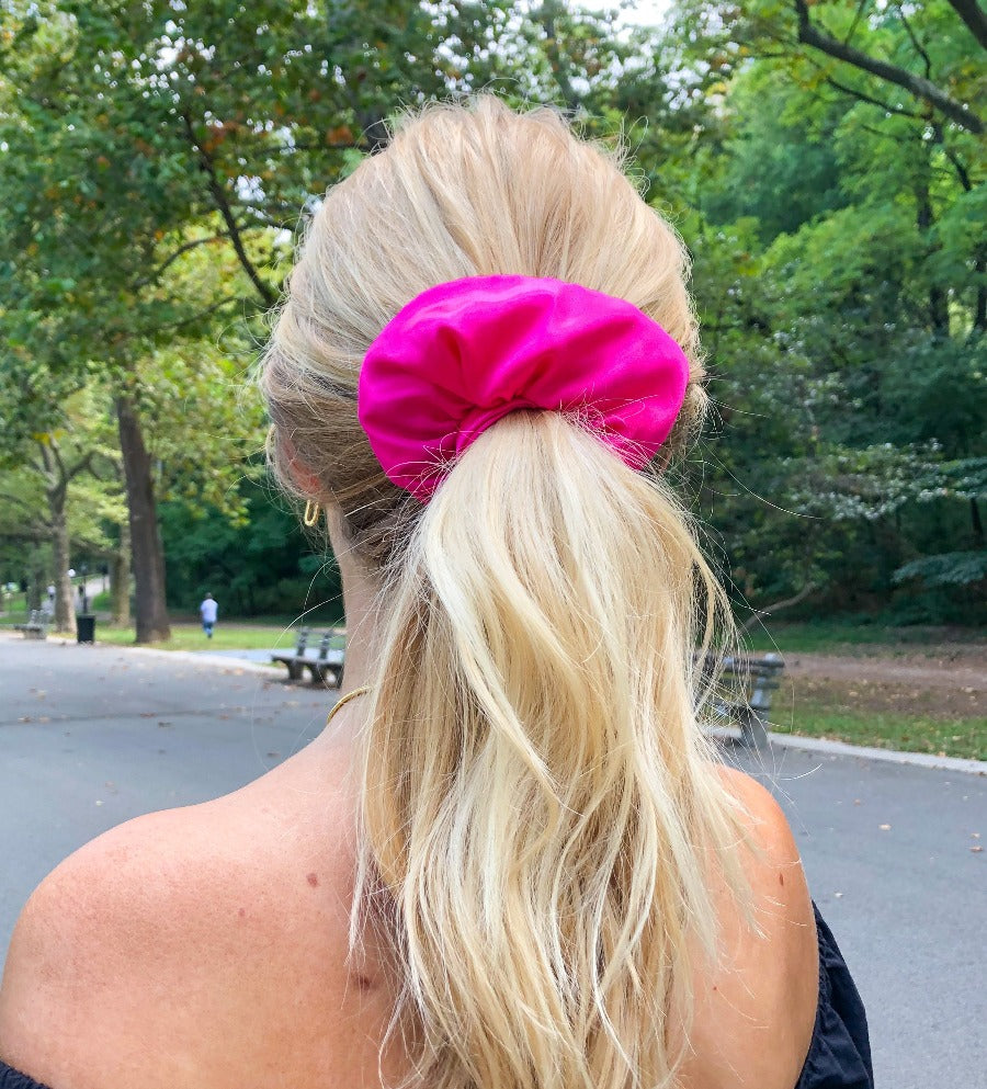 Satin Pink Scrunchie