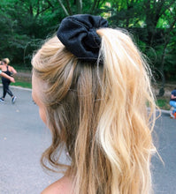 Load image into Gallery viewer, Sparkle Black Scrunchie
